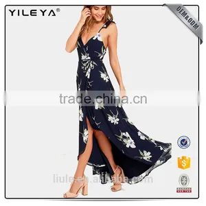 New Design Pattern Fashion Girls Party Dress High Quality Floral Print 2017clothing thumbnail-1