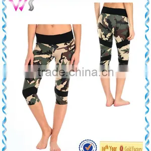 Custom Wholesale Women Camouflage Yoga Capri Leggings Sports Tights thumbnail-1