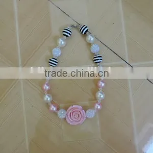 2016 Baby Girl Flower Necklace Peral Crystal Symmetric Kids Clothes Accessories thumbnail-1