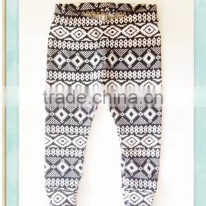2016 Girl Leggings Baby Black and White Diamond Ethnic Pants Trousers thumbnail-1