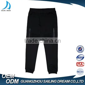 New Design Custom Plain Black Side Pockets Elastic Waist Cotton Wholesale Blank Jogger Pants thumbnail-3