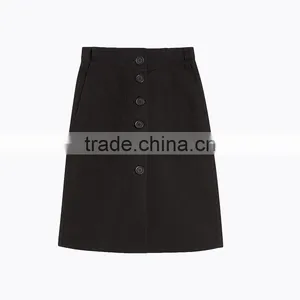2016 Latest Fashion Mini Skirts Oem Chiffon Women Black Short Skirt thumbnail-2