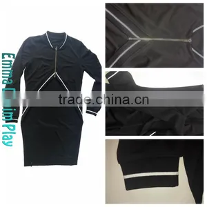Customized Two Tone Trimming Longline Urban Bomber Jackets for Ladies thumbnail-4