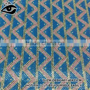Wholesale Transparency Base Rhinestone Sheet Crystal Trim 23x40cm/sheet DIY Beaded Applique Bag /shoe Rhinestone Adhesive thumbnail-2