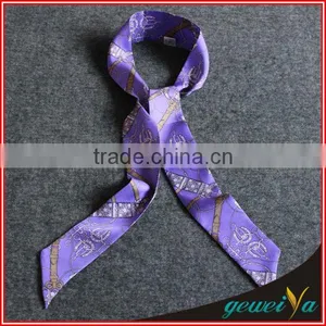 Purple Printing Lady Silk Tie Scarf thumbnail-1