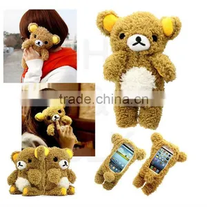 3D Cute Doll Toy Cool Plush Teddy Bear Cover Case For Samsung Apple Cell Phones thumbnail-1