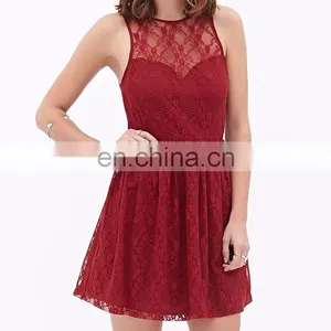 Lace Beautiful Sleeveless Elegant Dress thumbnail-1