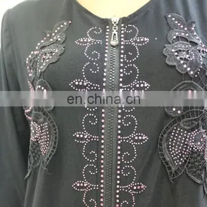 Arabic Front Middle Zipper Abaya Kaftan Designs thumbnail-3