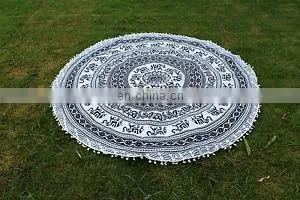 Indian Round Mandala Hippie Tapestry Roundie Beach Towel Yoga Mat Tapestry thumbnail-1
