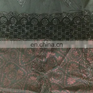 Black & Red Color Lycra (Stretchable) Burkha With Diamond Stone Work & Printed Satin (dubai Abaya 2017) thumbnail-2