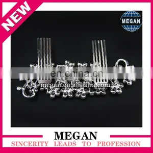 Charming New Design Flower Princess Wedding Hair Accessories Rhinestone Crown Comb For Bridal thumbnail-4
