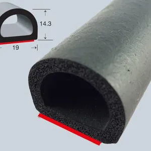 D-Shaped EPDM Sponge Rubber Seal With HT (General Acrylic) Pressure Sensitive Adhesive System 3/4