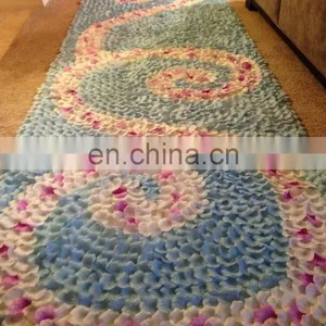 Blue & White Silk Rose Petal Aisle Runner thumbnail-1