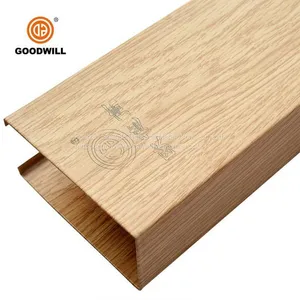 Decorative Linear Pipe U Shaped Suspended Aluminum Metal False Square Tube Baffle Ceiling thumbnail-3