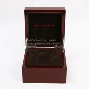 Top Sell Dark Red Wooden Paper Watch Box Luxury Glossy Painted Wooden Men Watch Gift Box With the Factory Price thumbnail-3