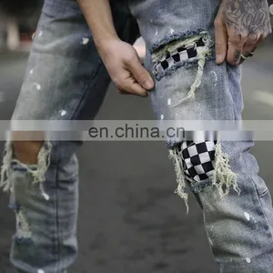 Diznew Custom Distressed Ripped Slim Fit Patches Men Clothes And Jeans thumbnail-2