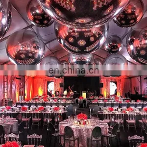 Hot Selling Night Club Ceiling Decoration Golden Silver Air Balloon Reflective Inflatable Mirror Ball thumbnail-2