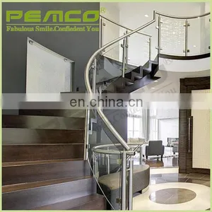 Factory Price Customized Design Stainless Steel Handrail Indoor Tempered Glass Balcony Railing thumbnail-7