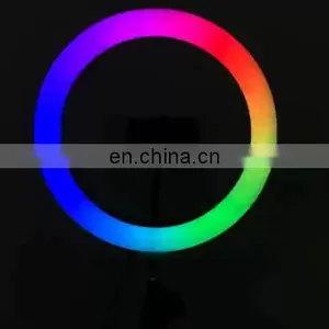 Factory Wholesale 10 " 32 Colour Tiktok Video Photography Makeup Phone Selfie Rgb Ring Light With Tripop thumbnail-1
