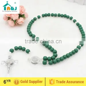Hot Sale St Benedict Big Wooden Bead Cord Rosary thumbnail-1