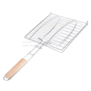 Wholesale BBQ Tool Set Barbecue Accessories Stainless Steel Removable BBQ Charcoal Grill Basket BBQ Vegetable Mesh thumbnail-1