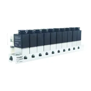 2V025-06 10 Stations Normally Closed Multiple Manifold Mounted Pneumatic Solenoid Valve thumbnail-1