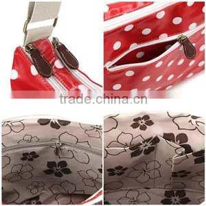 Stylish Red Polka Dot Woman Shoulder Long Strip Bag PVC Coated Canvas Shoulder Long Strip Bag For Girls thumbnail-5
