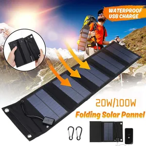 20W Solar Foldable Pack Battery Panel Mobile Charger Camping Portable Mobile Charging Power Supply thumbnail-1