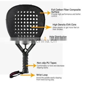 Upgrade Version 12K 18K Carbon Head Custom Protector Pala Paddle Tennis Racket Raqueta De Padel thumbnail-5