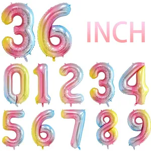 Multicolor 16 32 40 Inch Ballon Helium Birthday Globo Party Decoration Large Mylar Gold Silver Balloon Foil Number Balloons thumbnail-5