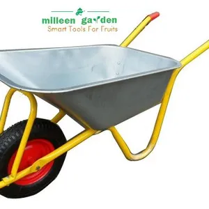 Single Wheel 6cbf Construction Trolley Wheel Barrow Metal Handle Metal Tub thumbnail-1