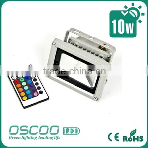 Oscoo Top-Sale IP65 Die Casting Aluminium CE&Rohs 10W RGB LED Flood Light Square Light With Colorful Lights thumbnail-1