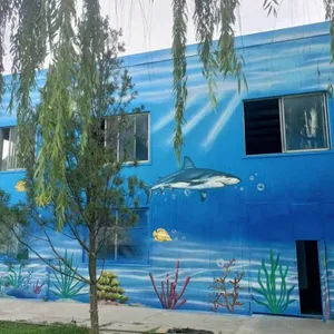 Hand-painted Wall Paintings of Hanging Baskets in Kunming, Yunnan; Colorful Graffiti on High-altitude Cooling Towers and Chimneys in Power Plants; Exterior Wall Paint for Hand-painted Walls thumbnail-3