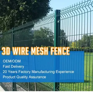 PVC Coated 3D V Bend Welded Wire Mesh Fence Panel for Residential Garden Boundary thumbnail-1