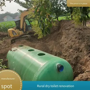 Grp Fiberglass Septic Tank for Farms, Three-in-one Unit, Storage Tank for Sedimentation and Purification of Livestock and Poultry Manure thumbnail-1