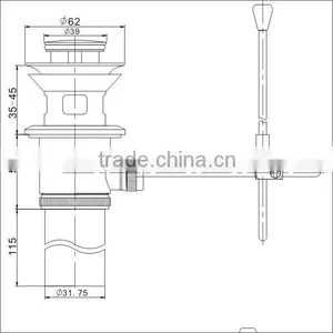 2015 Fashion Bathroom Soft Touch Sink Drain Oil Rubbed Assemly Pop Up Clicker Drain thumbnail-2