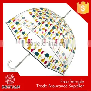 Adult Baby Stroller Straight Transparent Printed Pvc Umbrella thumbnail-6