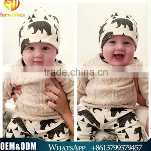 Ins Hot Selling Children Autumn & Winter Baby Headwear Toddlers Baby Fashion Printing Soft Cotton Hats thumbnail-1