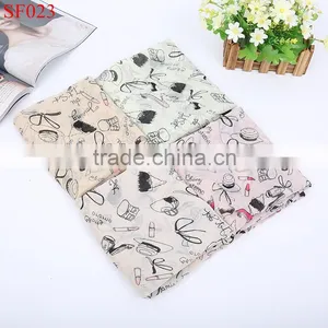 SF019 Fashion Urban Lady Silk Scarves Shiny Color With High-heeled Shoes Lip Lipstick thumbnail-5