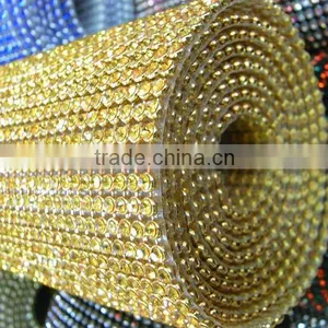 Best Quality Metal Setting Hot Fix Crystal Trimming 120*45cm, Hot Fix Cristal Rhinestone Roll, Iron on Cristal Net Wholesale thumbnail-1