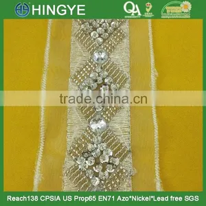 High Quality Fashion Beaded Sequin Trims With Acrylic Stone for Clothing M100 thumbnail-3