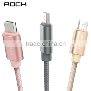 ROCK Metal Weave Micro Cable for Samsung s7 Edge/s7 1m Nylon 2.1A Quick Charging and Data Sync Micro USB Cable for Huawei/HTC thumbnail-2