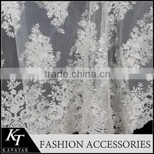 2015 Top Selling White Guipure Voile Lace Fabric thumbnail-2