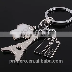 Wholesale Alloy String Clothes & Pants Pattern Eiffel Tower T-shirt Keychain thumbnail-4