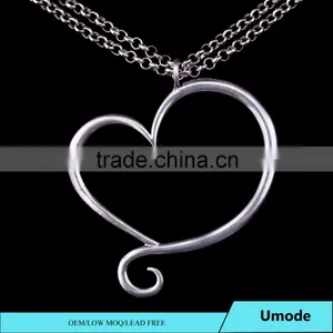 Fashion Women Jewelry White Gold Plated Promotional Heart Pendant Necklace for Dear Mom thumbnail-1