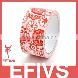 Cheap Red Flowers Print Duct Tape With Prompt Goods thumbnail-1