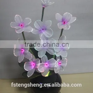 Hotest New Design Wholesale Artificial LED Flowers Light/fiber Optic Orchid Flowers Lamp With Pot thumbnail-1