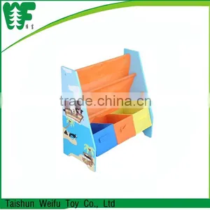 Wooden and Fabric Kids Book Shelf thumbnail-1