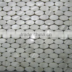 Oval Pure White Freshwater Shell Mosaic Tile,bathroom Tile thumbnail-3