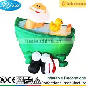 DJ-158 4 Foot Indoor Christmas Airblown Black Shoes Inflatable Santa Claus Bathtub Dark Decoration thumbnail-1